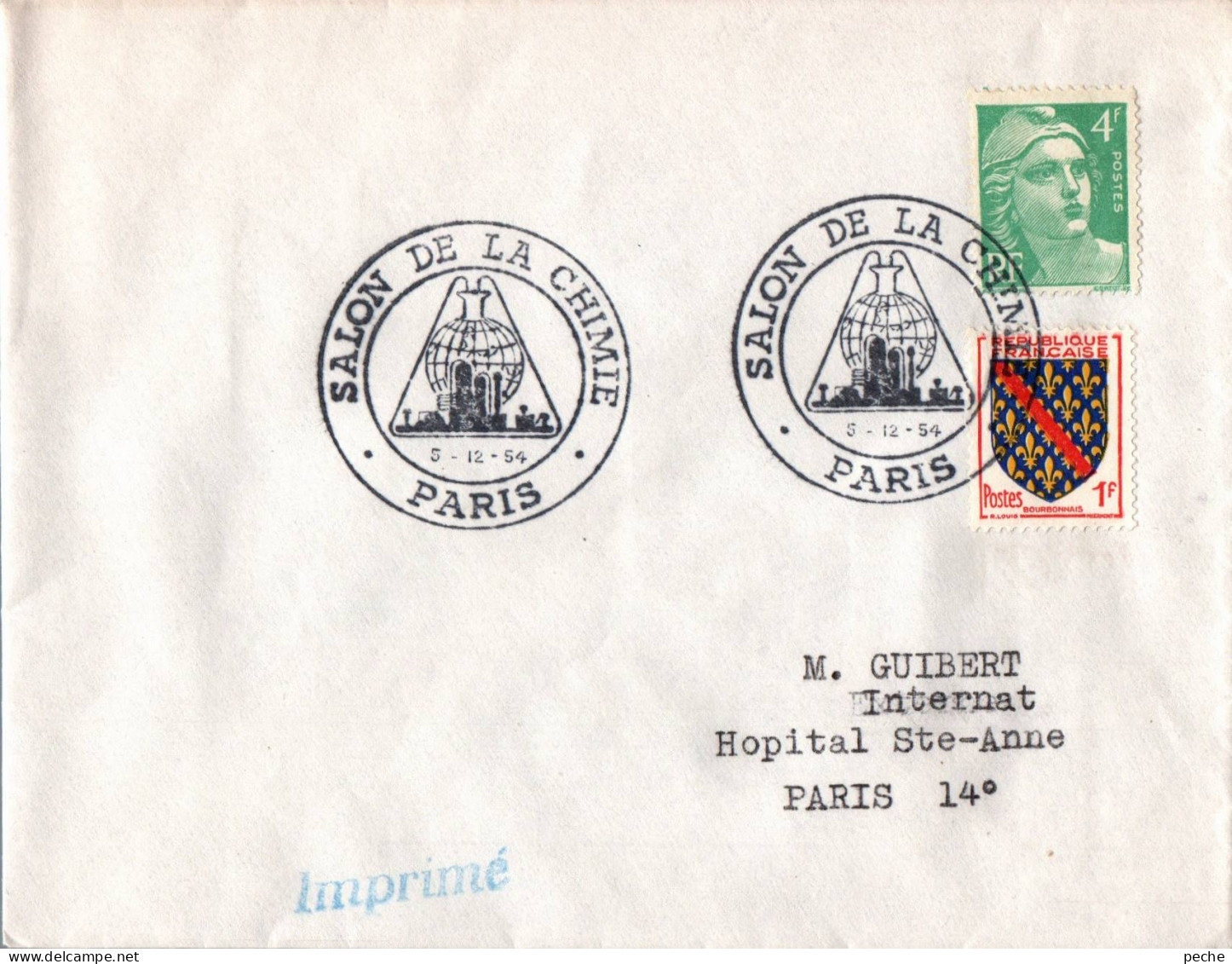 N°615 V -cachet Salon De La Chimie -Paris -1955- - Química