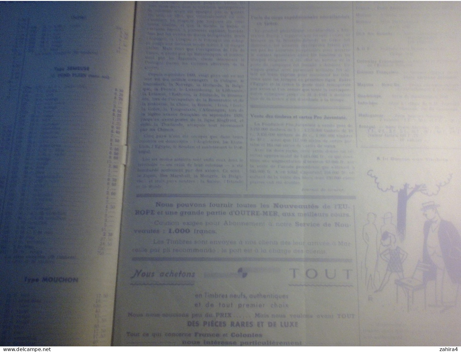 Temps Guerre Prix Courant Philatélique Illustré N°5 Un Peu De Tout Secours National 1941 Descarte Défense De L'empire - Frankreich