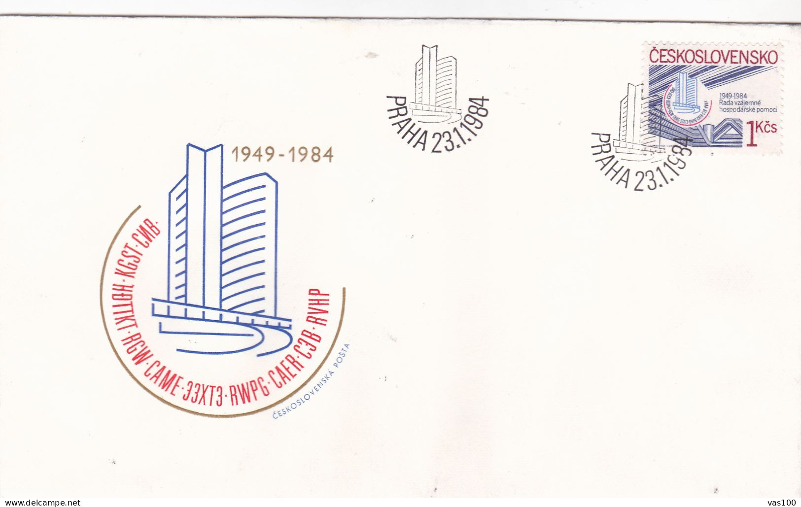 ARHITECTURE  COVERS  FDC  CIRCULATED 1984Tchécoslovaquie - Lettres & Documents