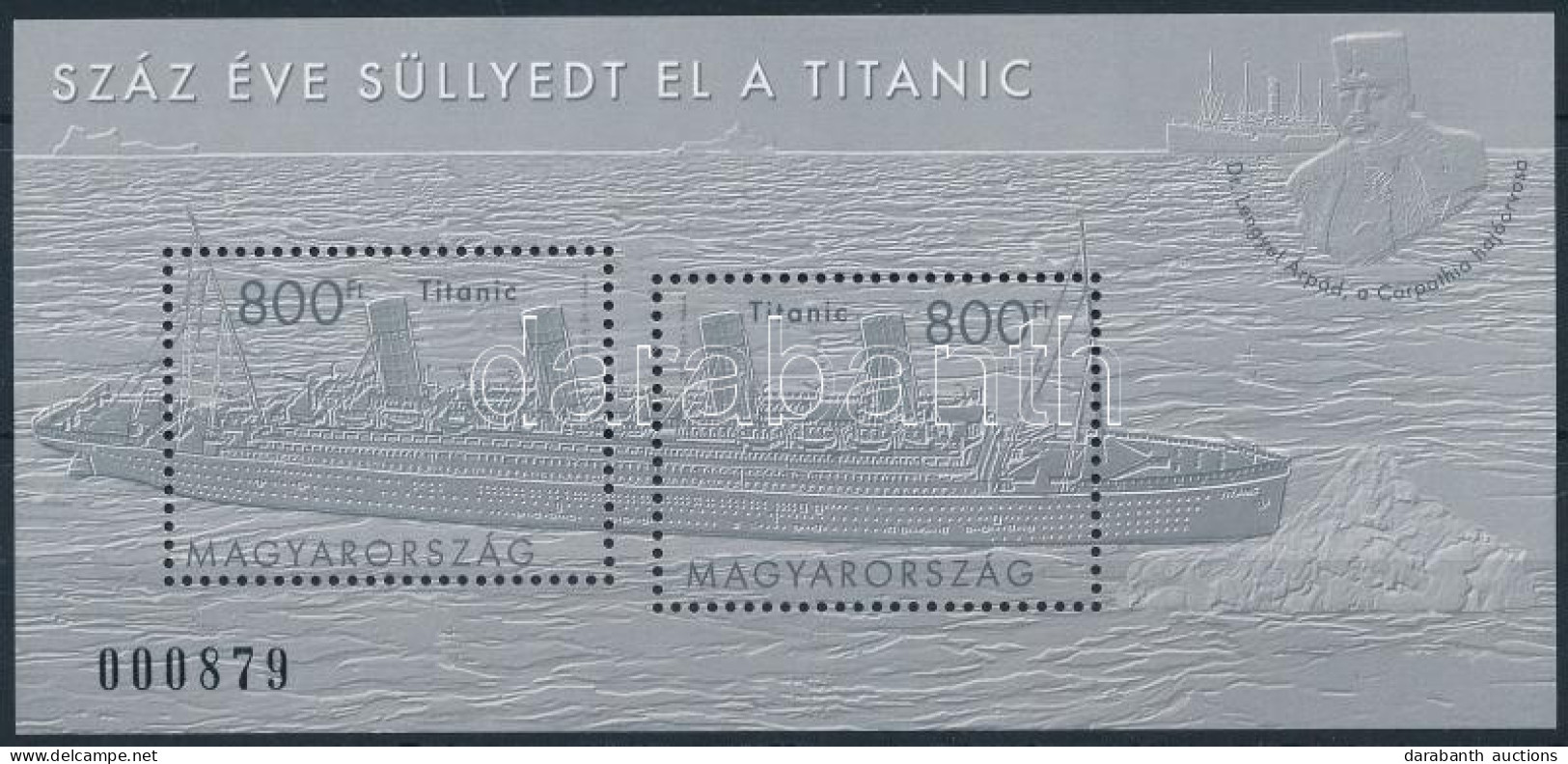 ** 2012 Száz éve Süllyedt El A Titanic Feketenyomat Blokk (5.500) - Altri & Non Classificati