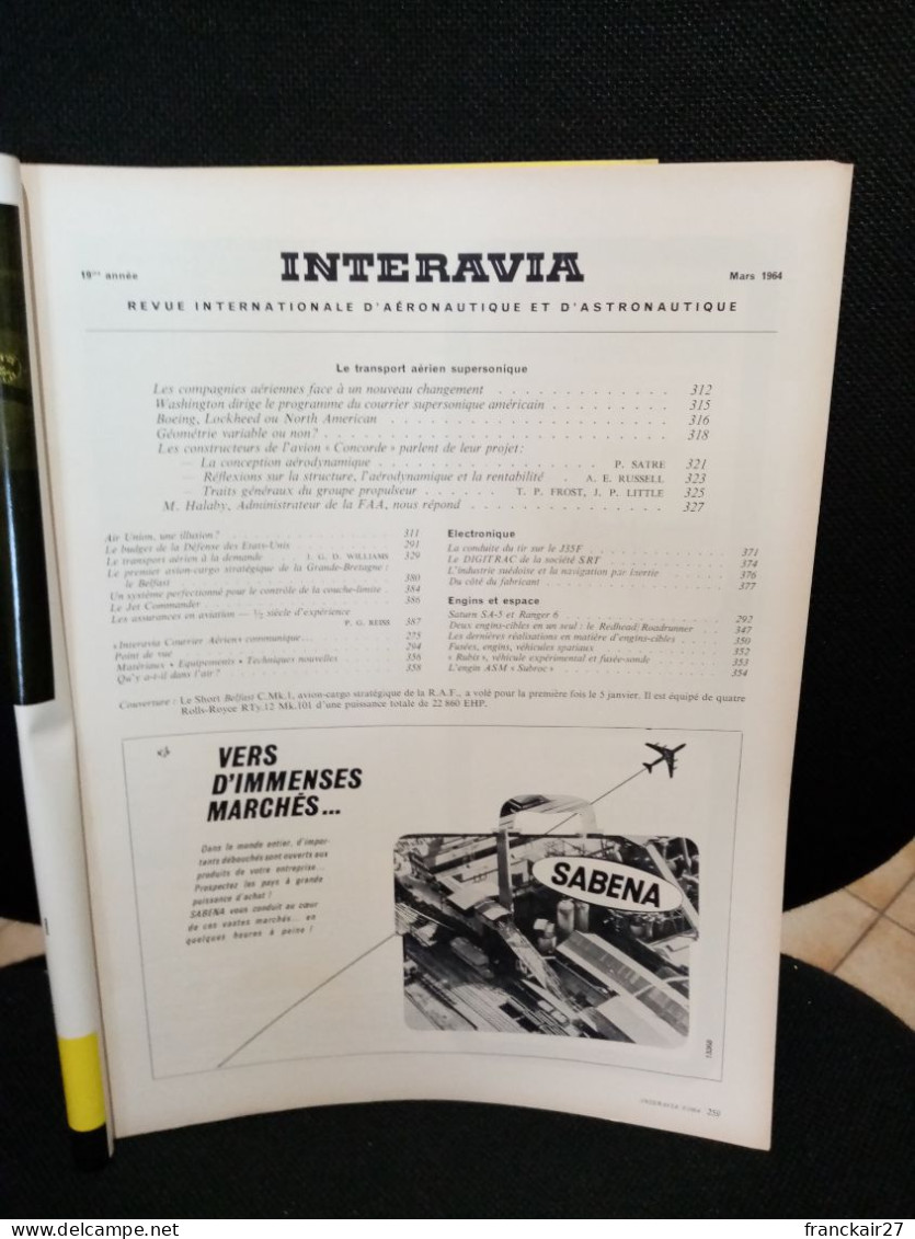 INTERAVIA 3/1964 Revue Internationale Aéronautique Astronautique Electronique - Aviazione