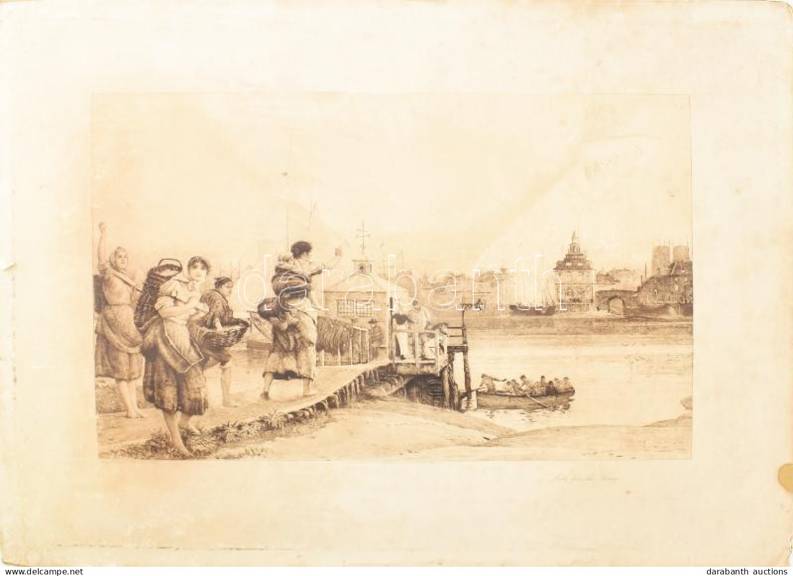 Robert Walker Macbeth RA (1848-1910): A Kompot Lekésve (Too Late For The Ferry), 1892. Rézkarc, Papír, Jelzett A Karcon. - Gravados