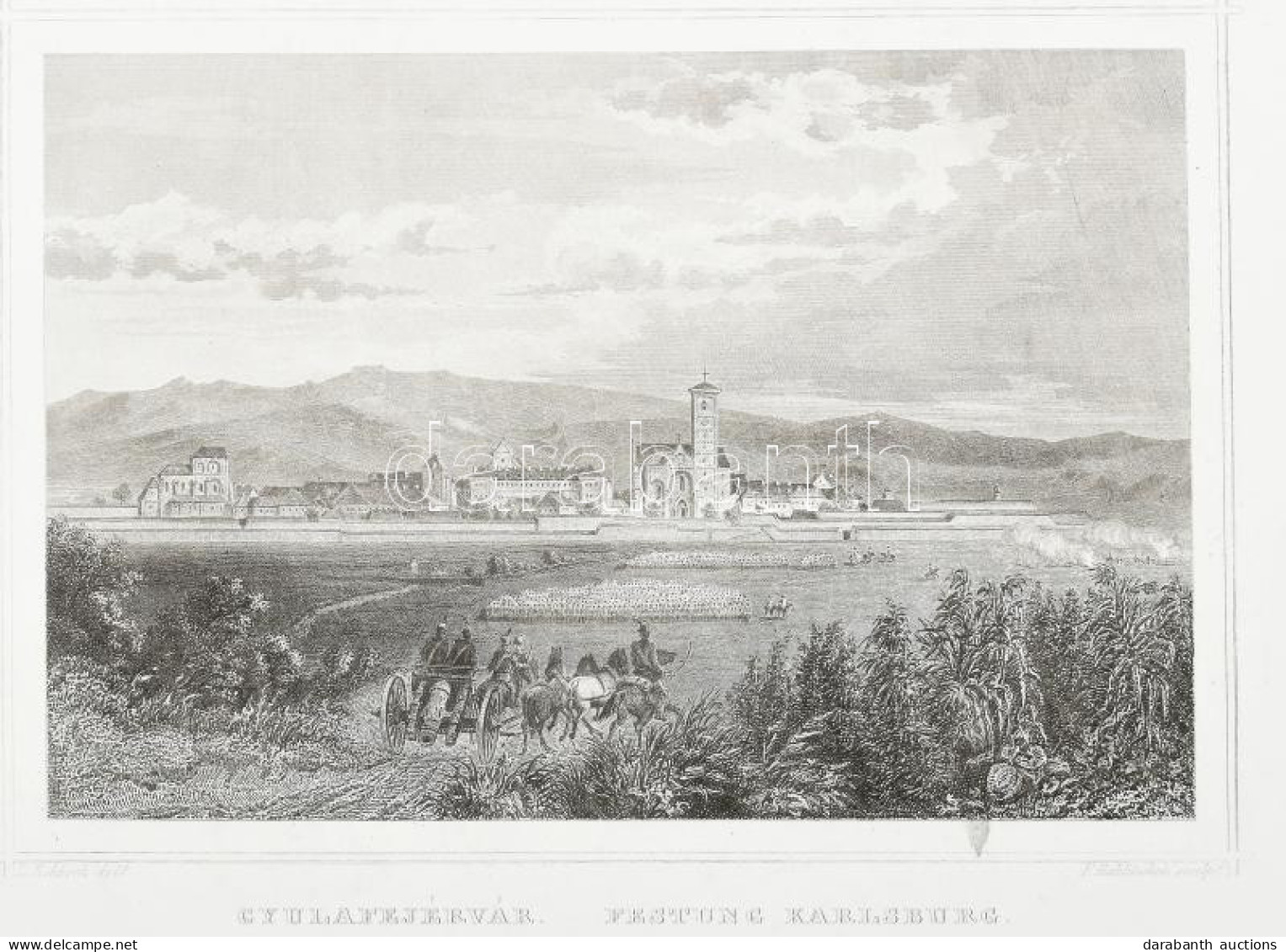 Cca 1860 Ludwig Rohbock (1820-1883) - Franz Hablitschek (1824-1867): Gyulafejérvár (Gyulafehérvár) / Festung Karlsburg ( - Gravures