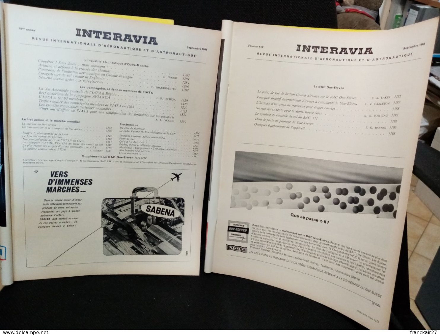 INTERAVIA 9/1964+ Supplément Revue Internationale Aéronautique Astronautique Electronique - Luftfahrt & Flugwesen