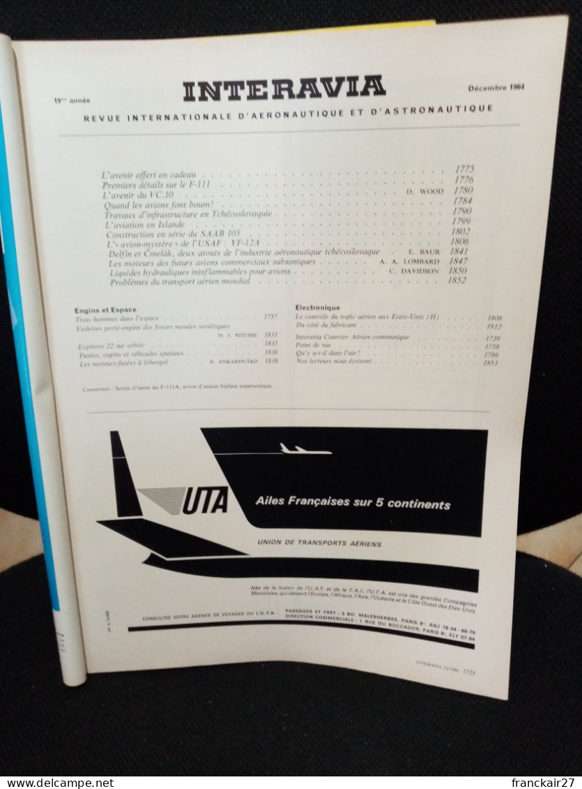 INTERAVIA 12/1964 Revue Internationale Aéronautique Astronautique Electronique - Aviation