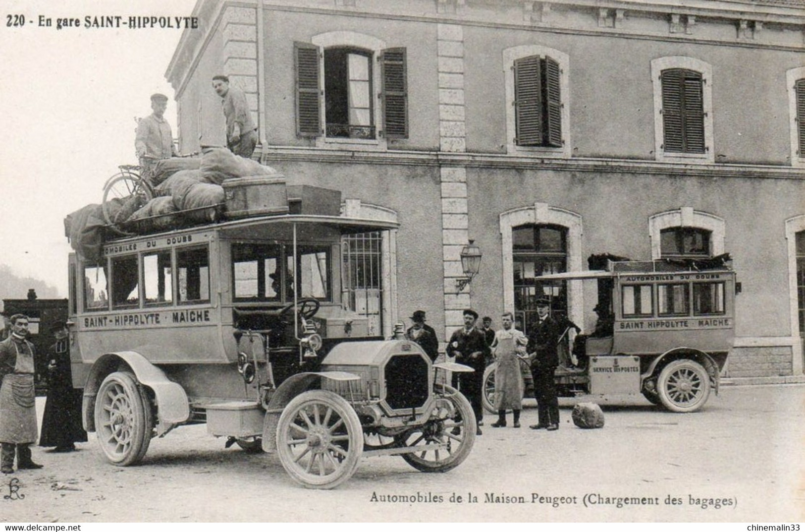 DEPT 25 SAINT HIPPOLYTE AUTOMOBILE DE LA MAISON PEUGEOT TRÈS BELLE ANIMATION 9X14 REIMPRESSION DE CARTES ANCIENNES - Saint Hippolyte