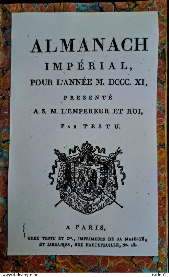 C1  NAPOLEON - ALMANACH IMPERIAL AN 1811 Reliure PLEIN CUIR D Epoque BEL ETAT Port Inclus France - French