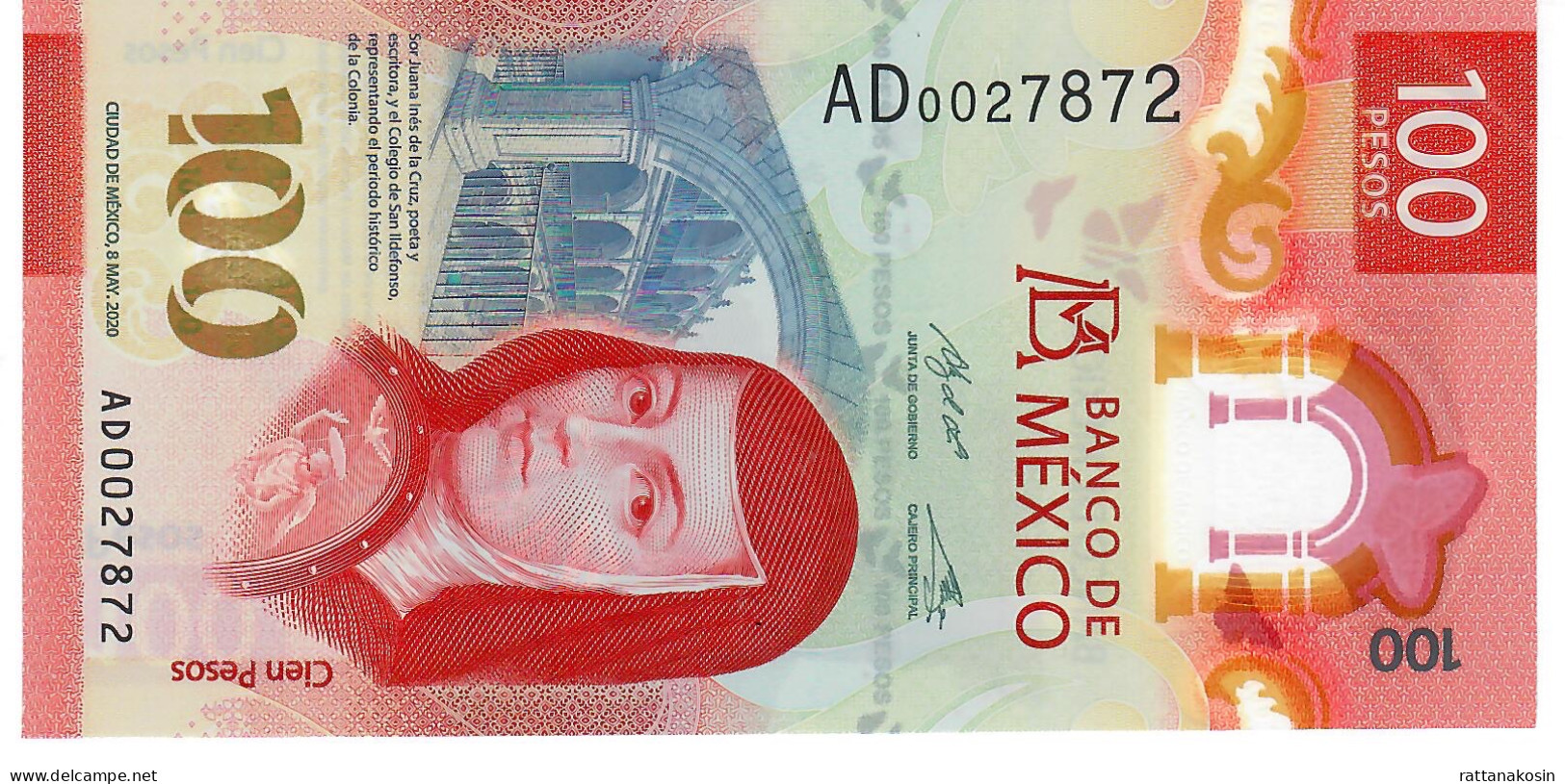 MEXICO NLP (=B715a ) 100 PESOS 8 MAY 2020 #AD Different Signature  UNC. - Mexique
