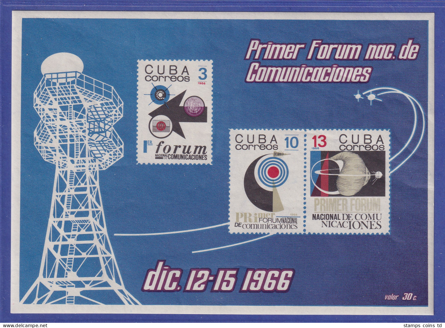 Kuba 1966 Nationales Kommunikationsforum Mi.-Nr. Block 29 ** - Otros & Sin Clasificación