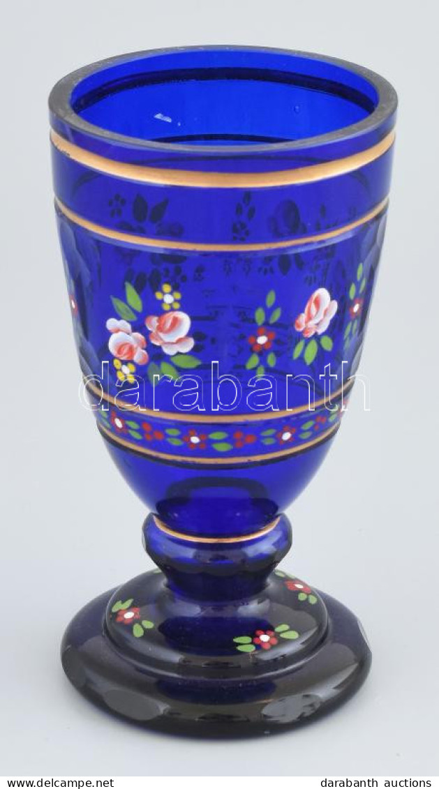 Biedermeier Talpas üveg Pohár, Korának Megfelelő Kopásokkal, M: 16 Cm - Verre & Cristal