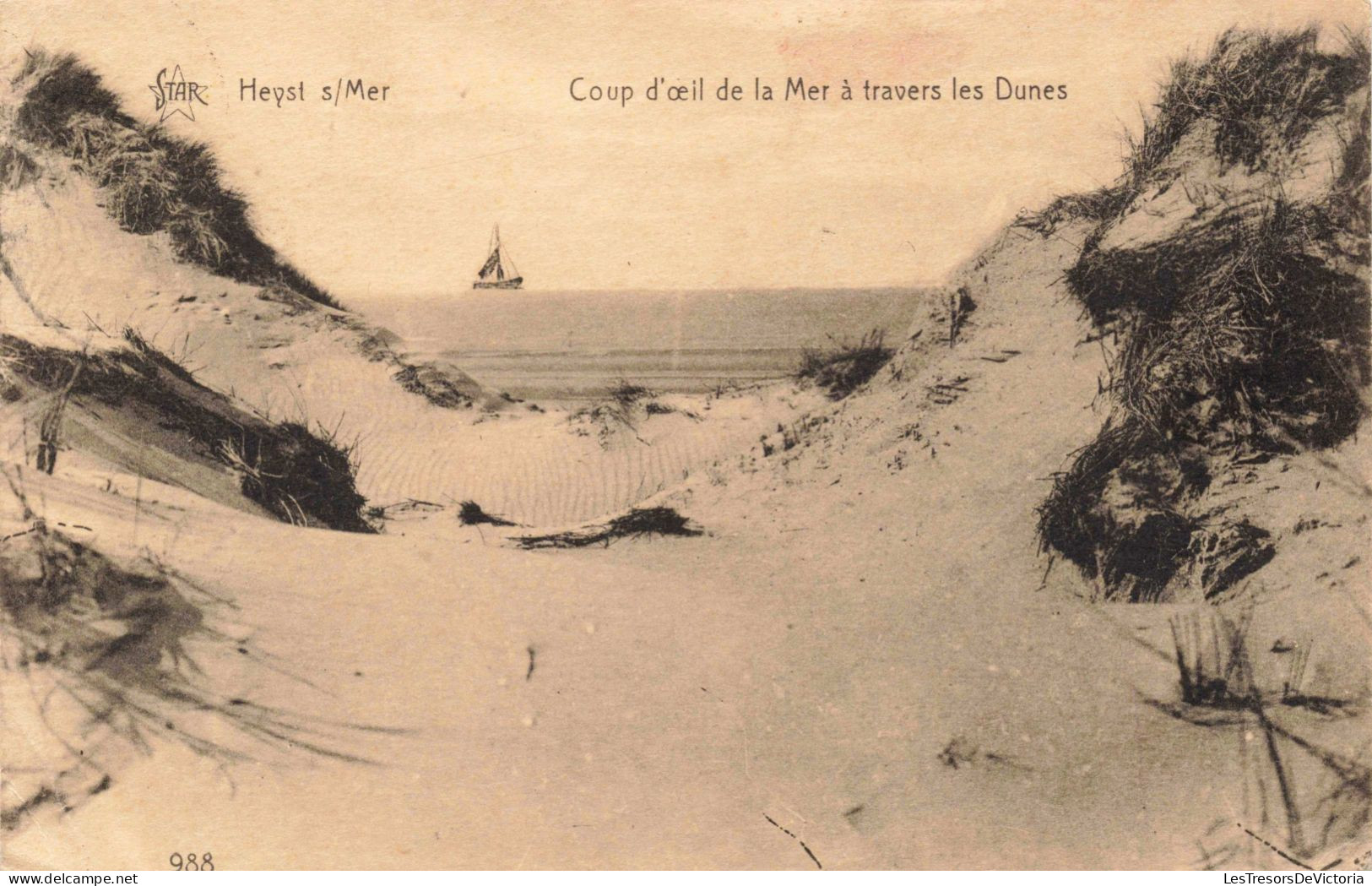 BELGIQUE - Heist Sur Mer - Coup D'œil De La Mer à Travers Les Dunes - Carte Postale Ancienne - Heist