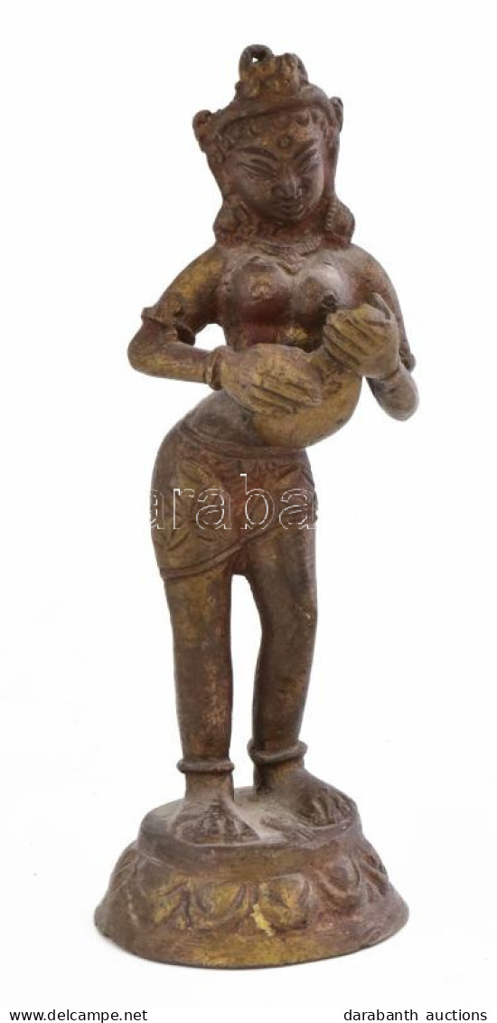Queen Tara Buddhista Bronz Szobor. 14 Cm - Other & Unclassified