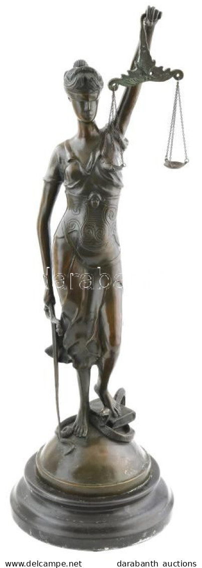 Ismeretlen Művész: Jusztícia, Patinázott öntött Bronz, Talapzaton, Jelzés Nélkül, Hibátlan, M: 56 Cm KIZÁRÓLAG SZEMÉLYES - Other & Unclassified