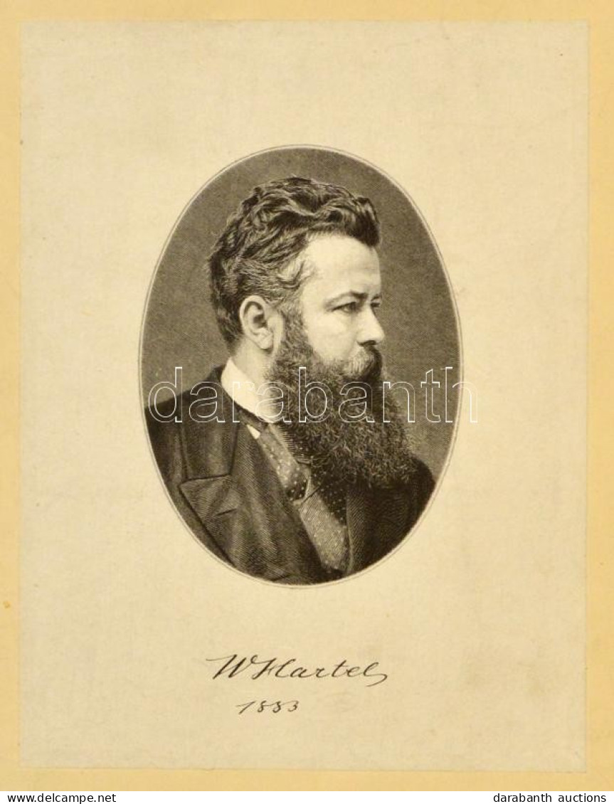 1907 Wilhelm Von Hartel (1839-1907) Osztrák Klasszika-filológus és Politikus Fénnyomatos Képe, Alatta Unokaöccsének Carl - Non Classificati