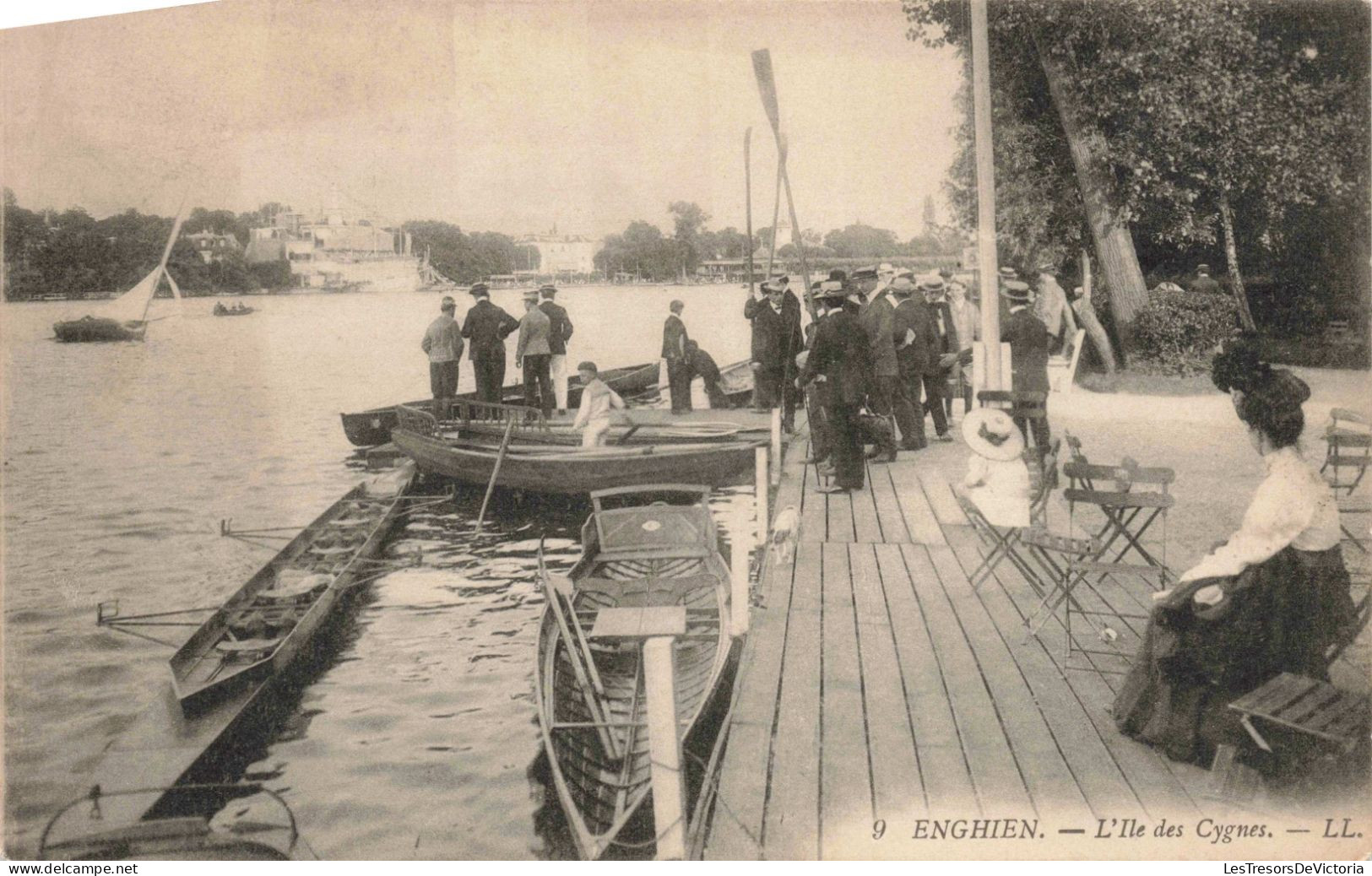 FRANCE - 95 - Enghien - L'Ile Des Cygnes - Carte Postale Ancienne - Enghien Les Bains