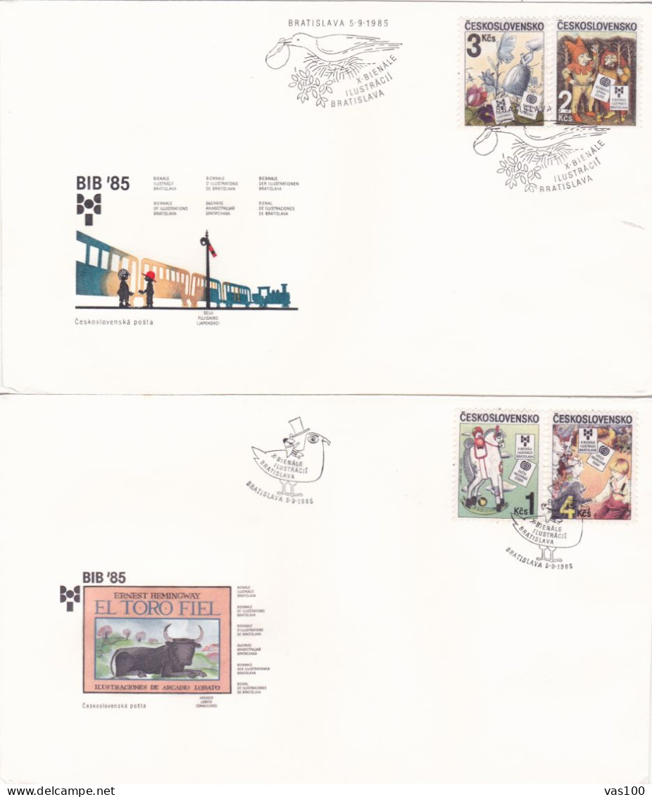 ILLUSTRATIONS 2   COVERS  FDC  CIRCULATED 1985 Tchécoslovaquie - Lettres & Documents