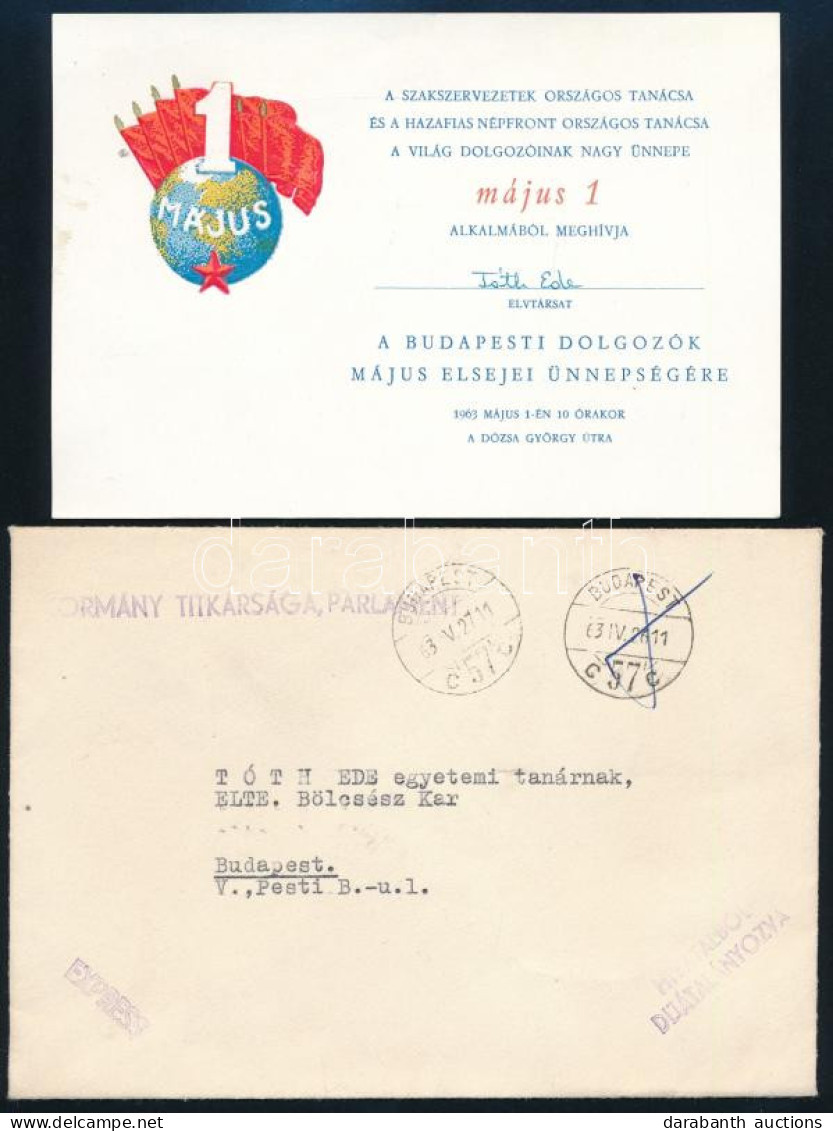 1963. Meghívó Május 1.re Szóló Tribünre. - Sin Clasificación