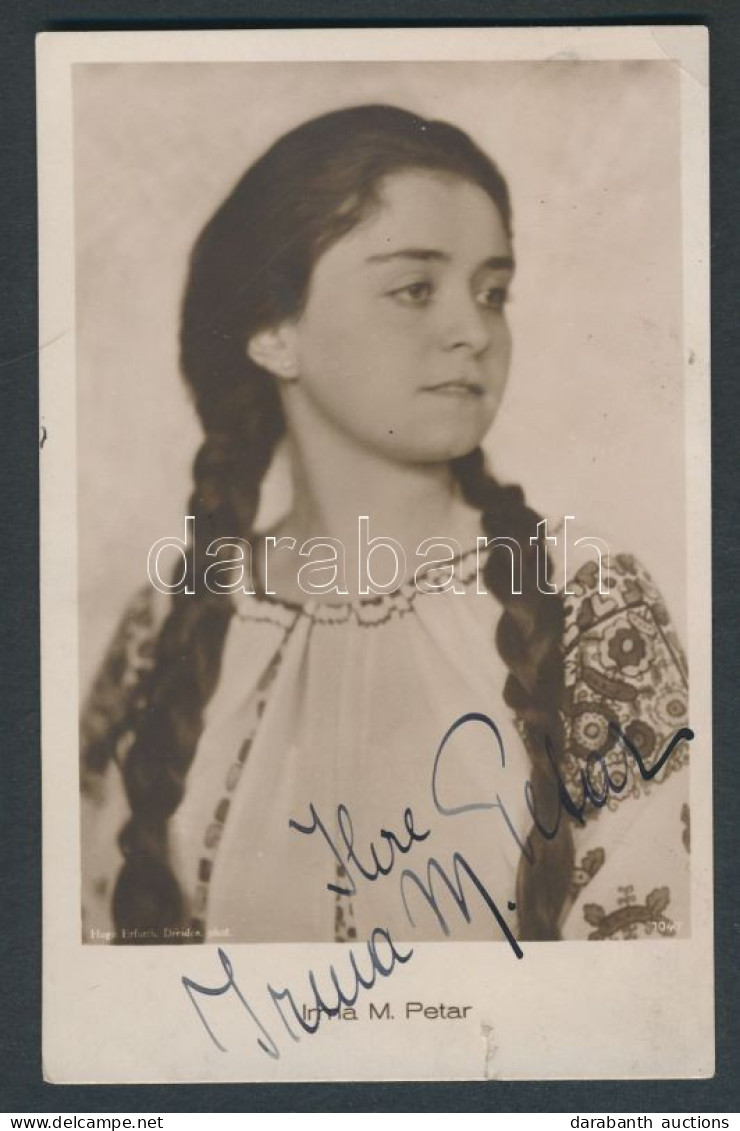 Petar Irma Színésznő Dedikált Fotója / Petar Irma Photo With Autograph Signature - Other & Unclassified