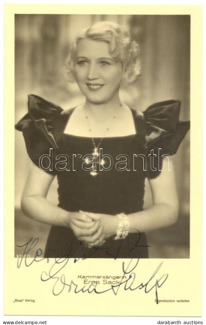 Erna Sack énekesnő Dedikált Fotólap / Autograph Signed Photo Of Singer Erna Sack - Autres & Non Classés