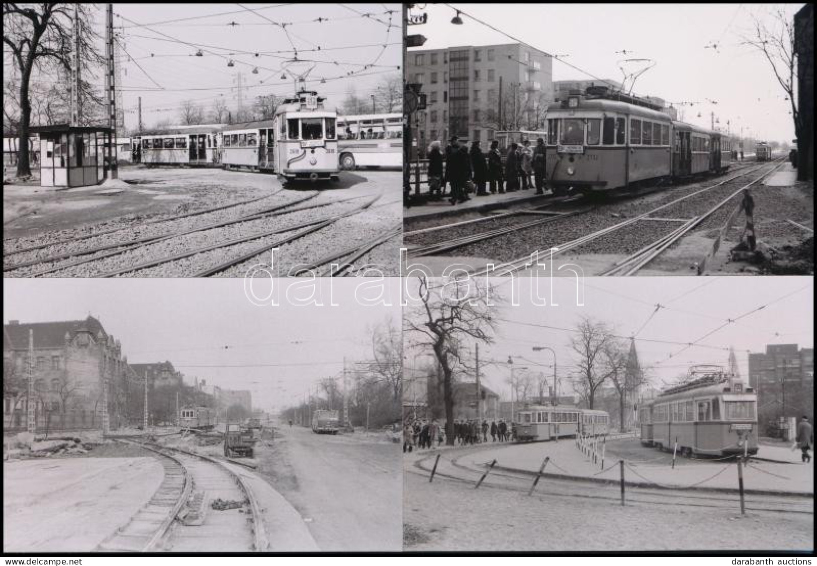 Cca 1970-1980 Budapesti Villamosok, 4 Db Későbbi Nagyítás Még Nem Publikált Negatívokról, 10×15 Cm - Altri & Non Classificati