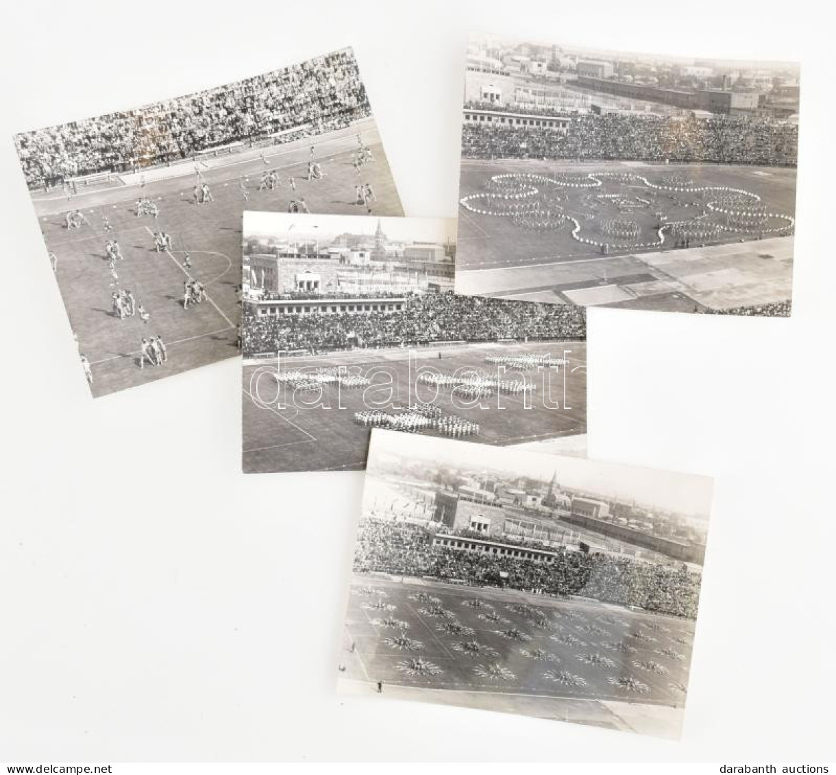 1953, 4 Darab Fotó, A Népstadion Megnyitóünnepsége, 9x12 Cm - Other & Unclassified