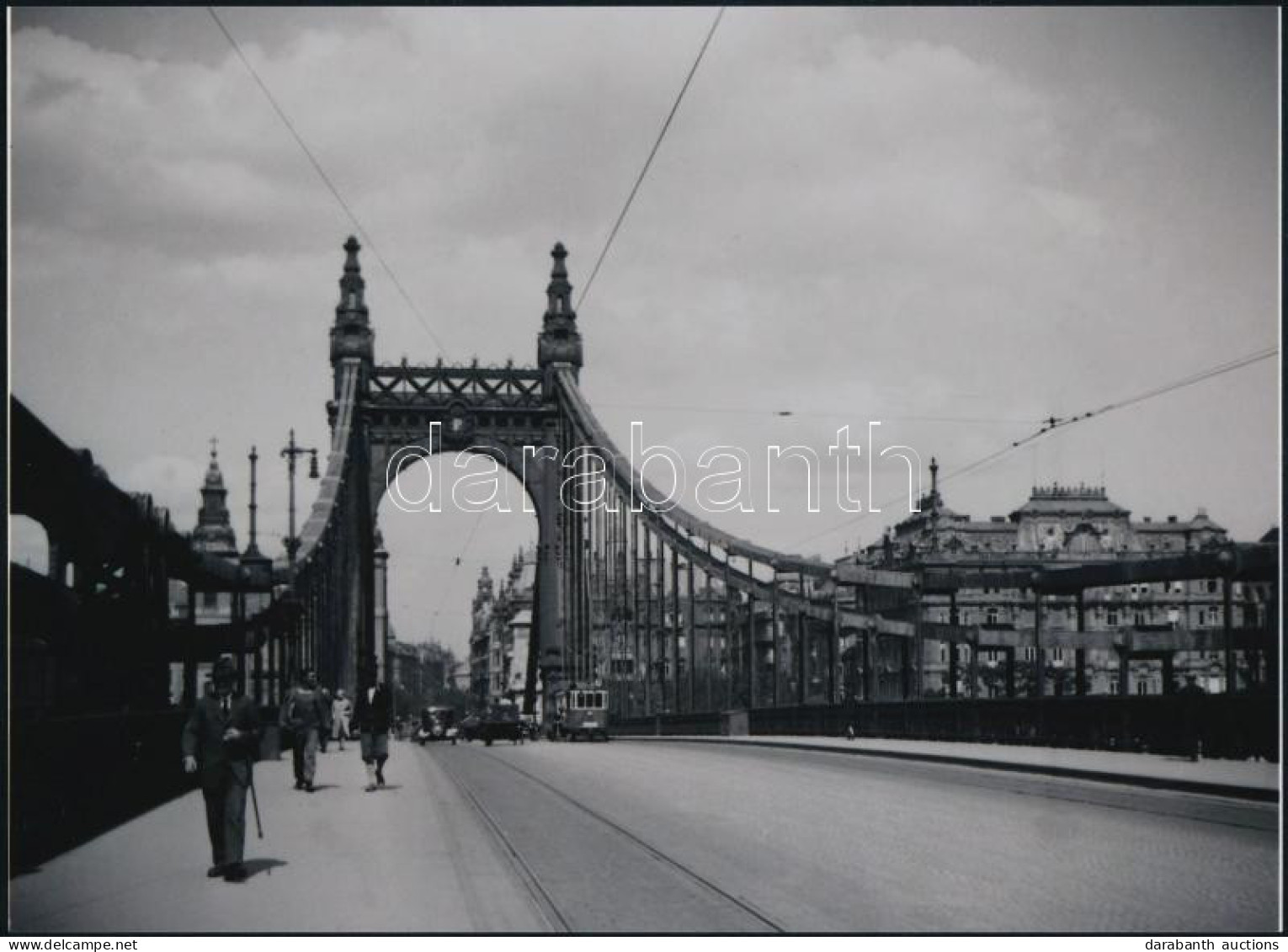 Cca 1933 Budapest, át A Ferenc József Hídon (gyalogosan, Autóval, Villamossal), Kinszki Imre (1901-1945) Budapesti Fotóm - Sonstige & Ohne Zuordnung