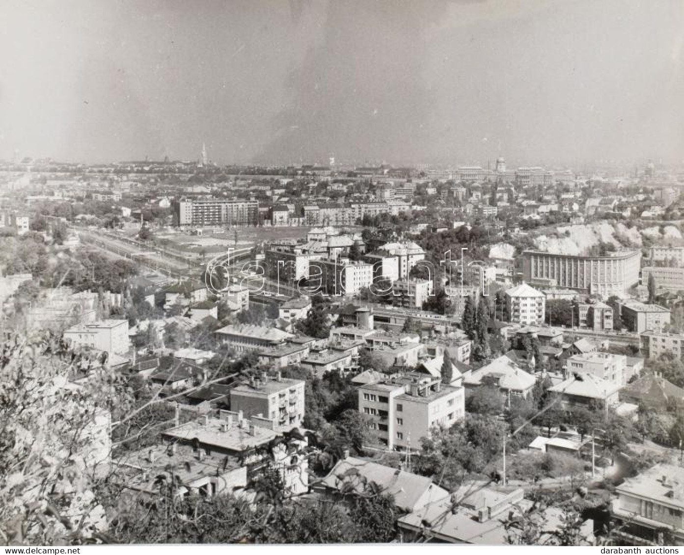 Cca 1975 Budapest, BAH Csomópont A Sashegyről Fényképezve, Fotó Szép állapotban, 24×30 Cm - Sonstige & Ohne Zuordnung