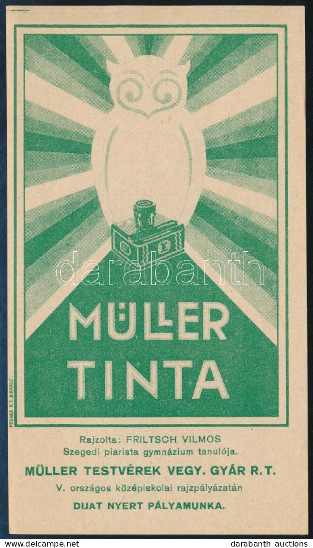 Müller Tinta (Müller Testvérek Vegy. Gyár Rt.) Számolócédula - Pubblicitari