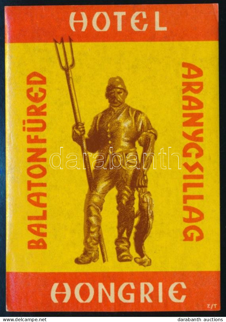 Cca 1960 A Balatonfüredi Aranycsillag Szálló Bőröndcímkéje, Jó állapotban, 12,5×8,5 Cm - Advertising