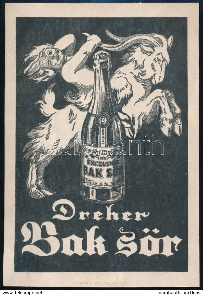 Cca 1940 Dreher Sör és Járadékbiztosító Intézet Reklám, 16x24 Cm - Advertising