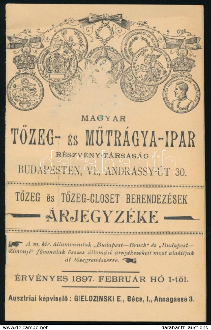 1897 Magyar Tőzeg és Műtrágyaipar Rt, Képes árjegyzék Füzet. 24p. Hibátlan állapotban Benne Különféle WC-k Képével - Advertising