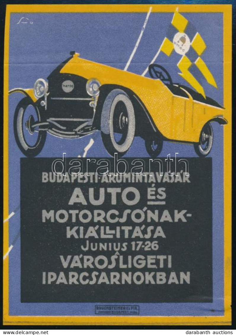 Cca 1936 Budapesti Árumintavásár Autó és Motorcsónak Kiállítás Reklám Nyomtatvány 8x13 Cm - Publicités