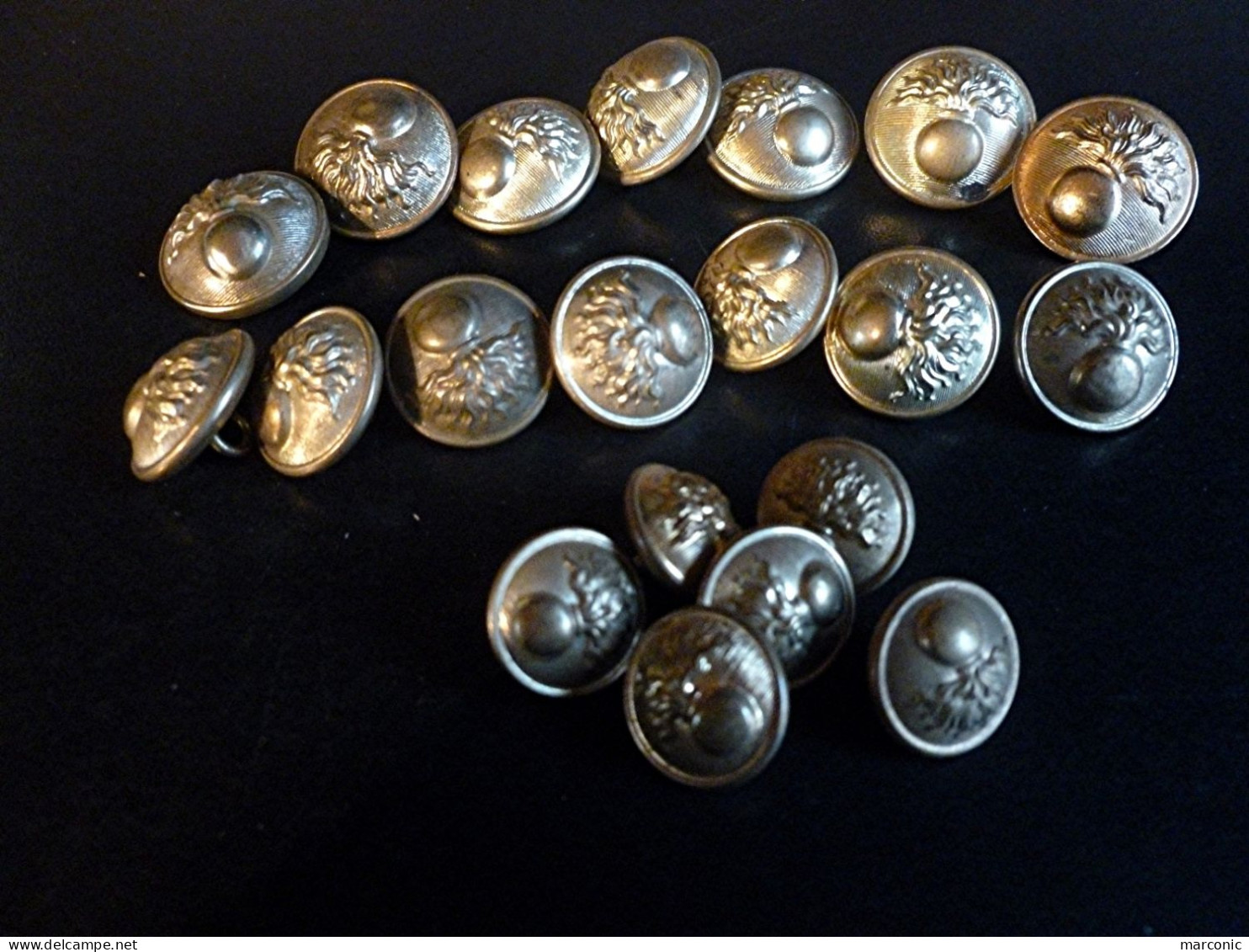 LOT De 20 BOUTONS "Argent", Gendarmerie Départementale - Militaria - Bottoni