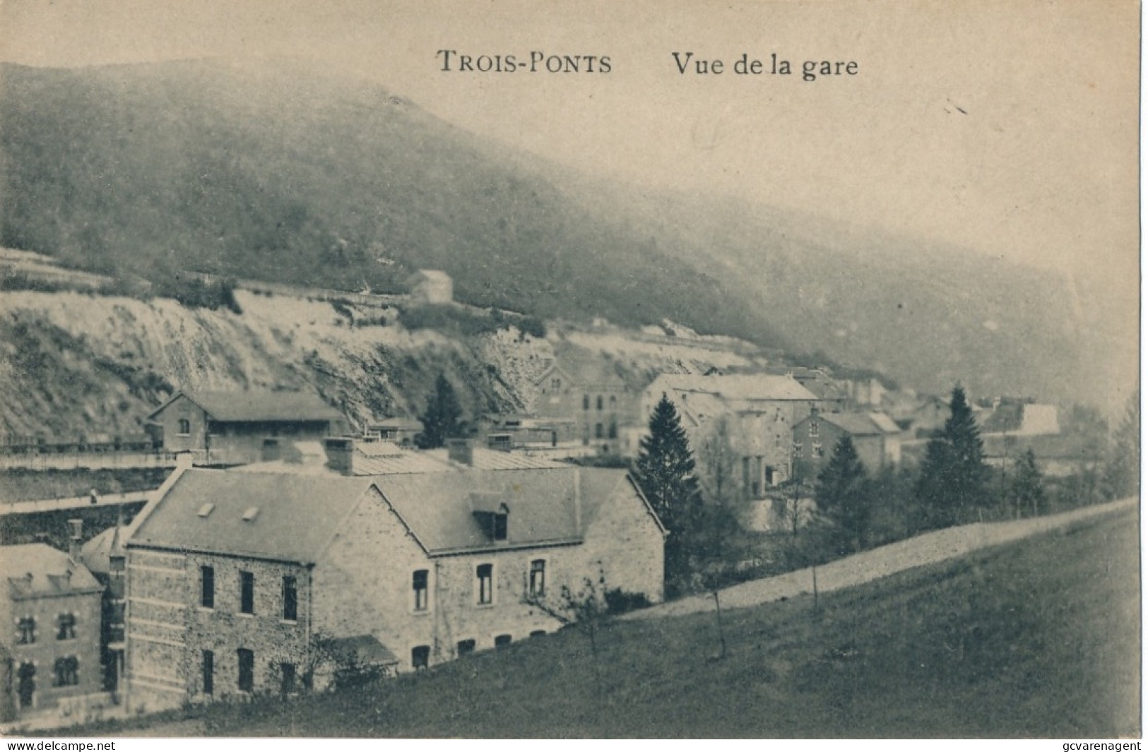 TROIS PONTS   VUE DE LA GARE     2 SCANS - Trois-Ponts