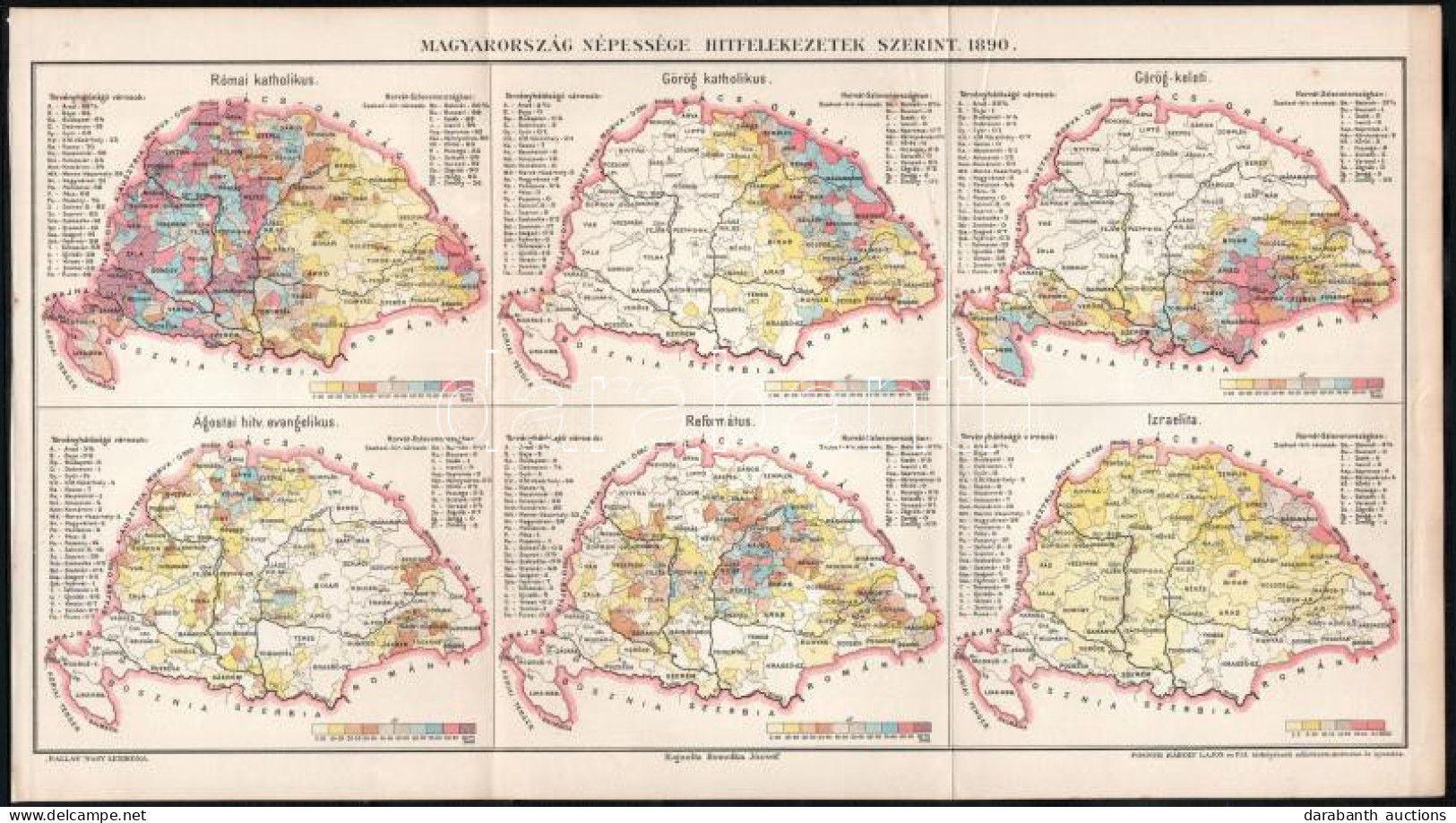 Cca 1900 Vegyes Térkép Tétel, 3 Db:   Magyarország Mezőgazdasági Viszonyai, Rajzolta Homolka József, Pallas Nagy Lexikon - Sonstige & Ohne Zuordnung