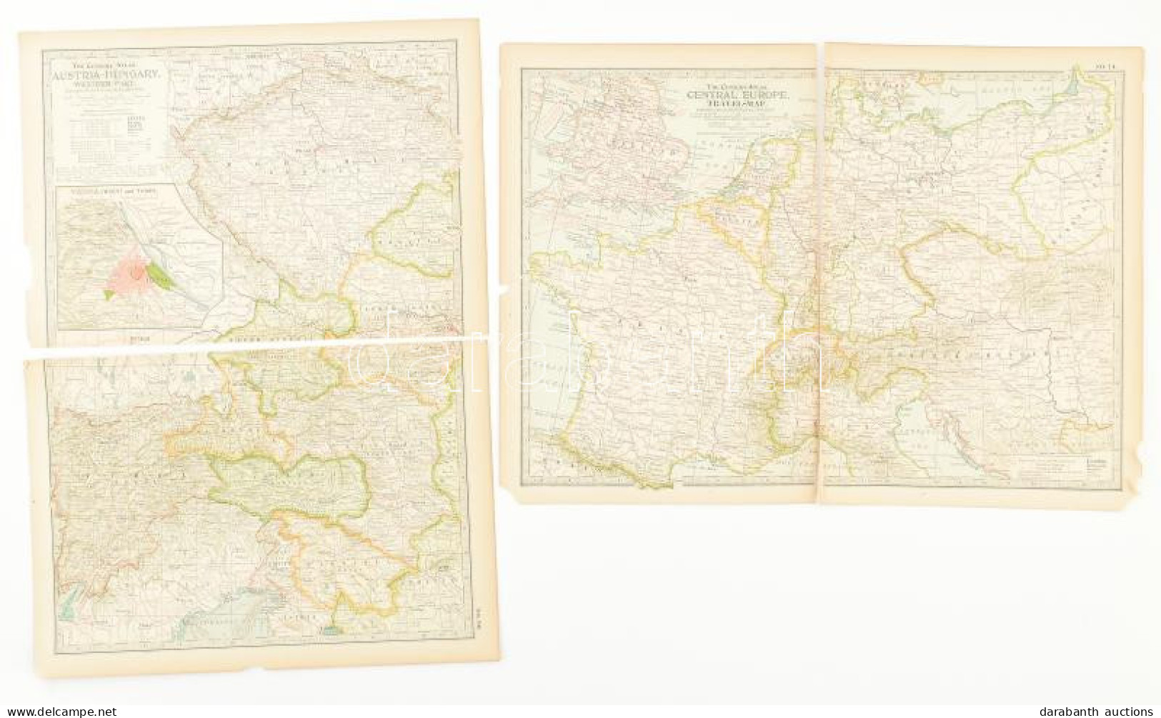 1897 Az Osztrák-Magyar Monarchia és Közép_Európa Utazási Térképe. Kis Beszakadással 30x40 Cm - Sonstige & Ohne Zuordnung