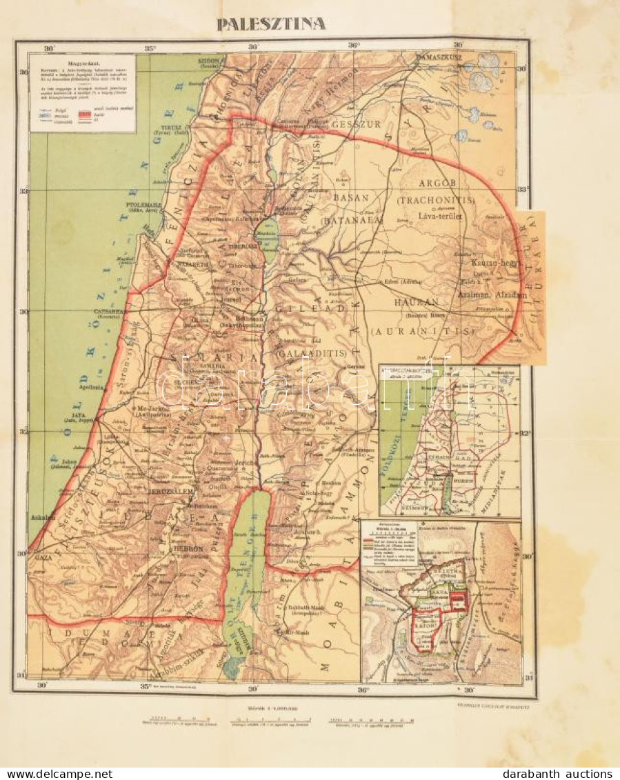 Cca 1930 Paleszítna Térkép Frankhun Társulat Kiadás 38x31 Cm - Sonstige & Ohne Zuordnung