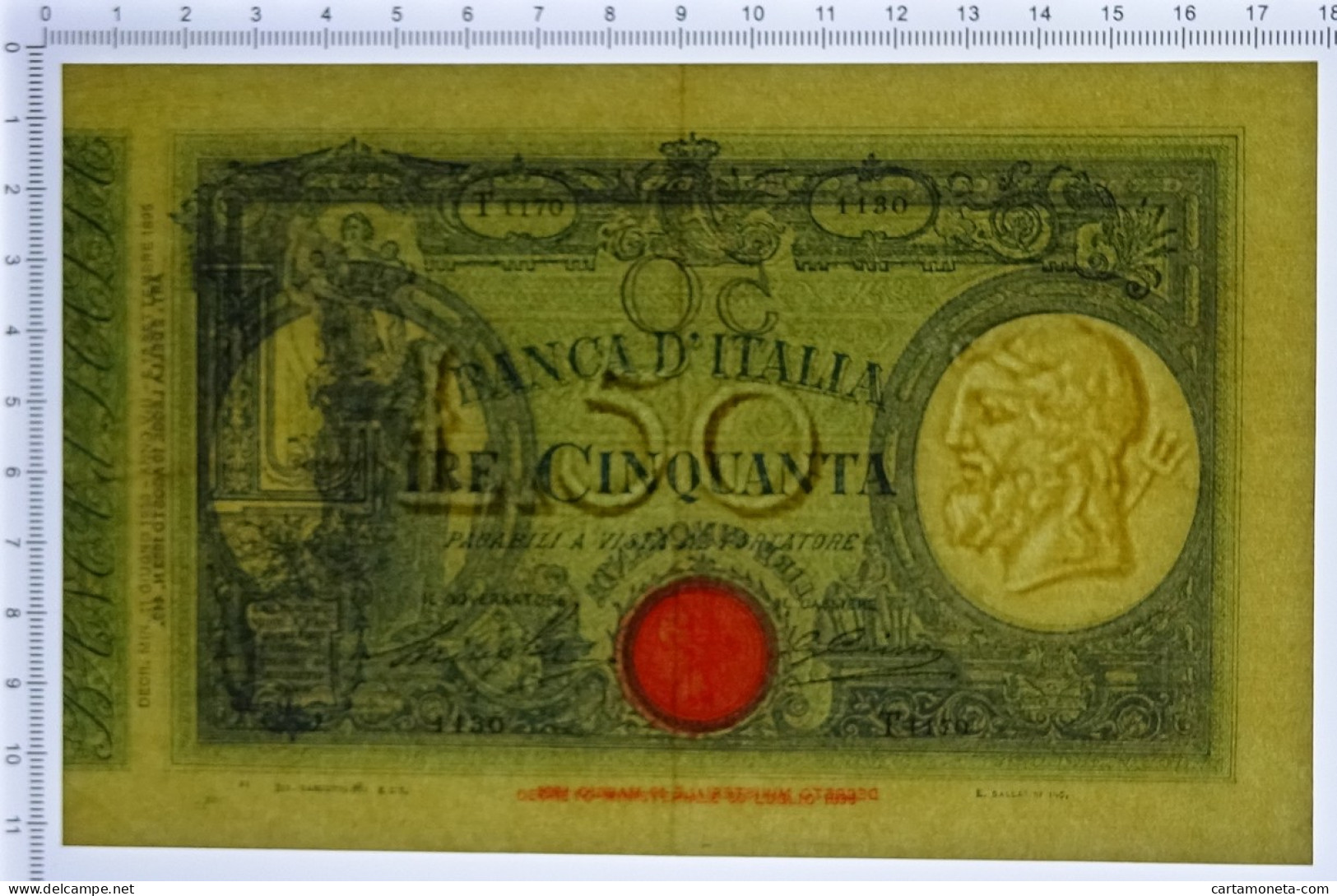 50 LIRE BARBETTI GRANDE L MATRICE LATERALE TESTINA FASCIO 11/06/1930 SPL- - Regno D'Italia - Altri