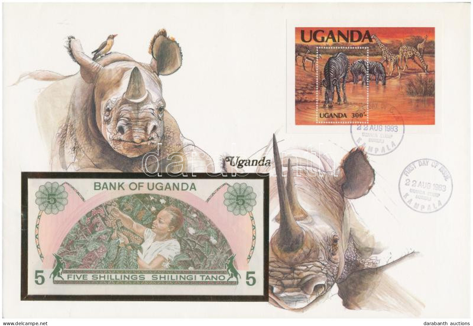 Uganda 1982. 5Sh Felbélyegzett Borítékban, Bélyegzéssel T:I Uganda 1982. 5 Schilling In Envelope With Stamp And Cancella - Ohne Zuordnung