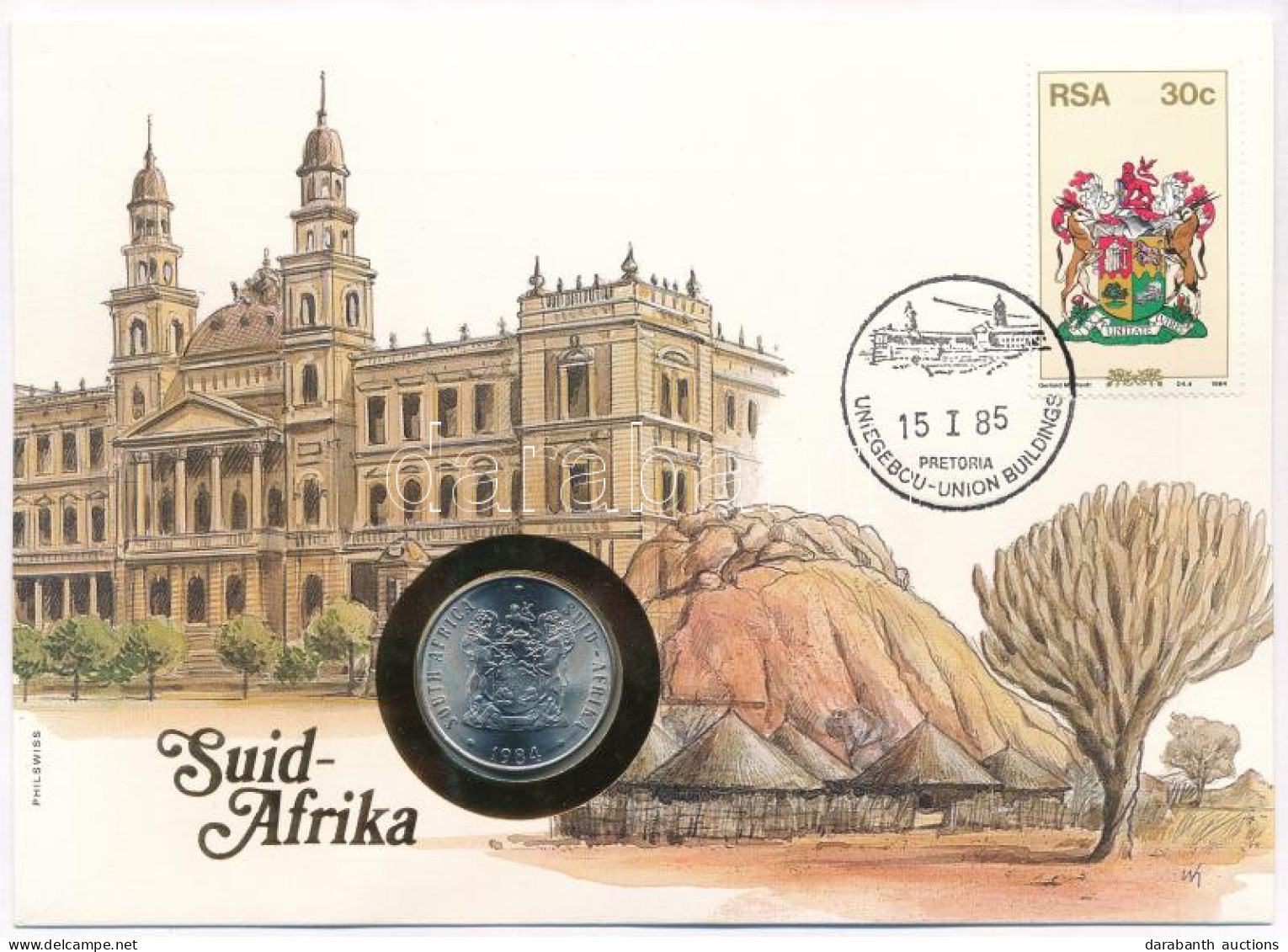 Dél-Afrika 1984. 50c Ni, Felbélyegzett Borítékban, Alkalmi Bélyegzéssel, Német Nyelvű Leírással T:UNC South Africa 1984. - Non Classificati