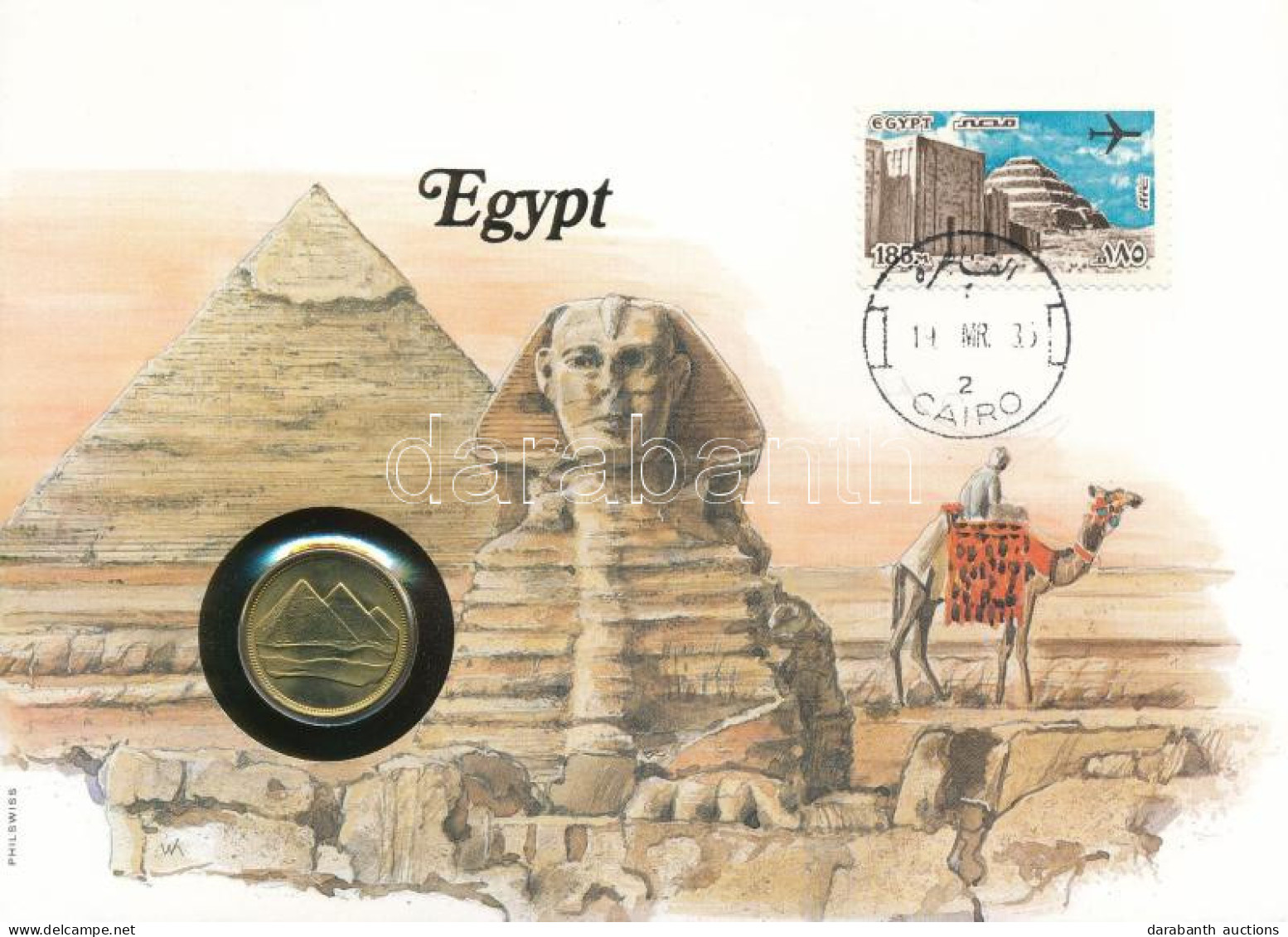 Egyiptom 1984. 5p Felbélyegzett Borítékban, Bélyegzéssel, Német Nyelvű Leírással T:UNC  Egypt 1984. 5 Piastres In Envelo - Sin Clasificación