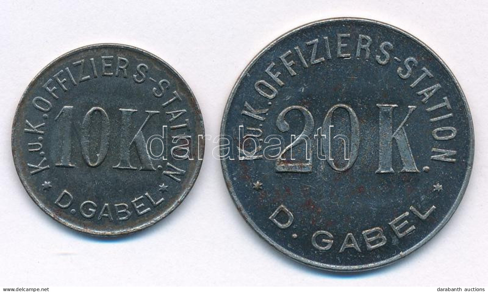 Osztrák-Magyar Monarchia / Deutsch Gabel (Jablonné V Podjestsdí) Tiszti Hadifogolytábor ~1914-1918. 10K Fe + 20K Fe T:AU - Unclassified