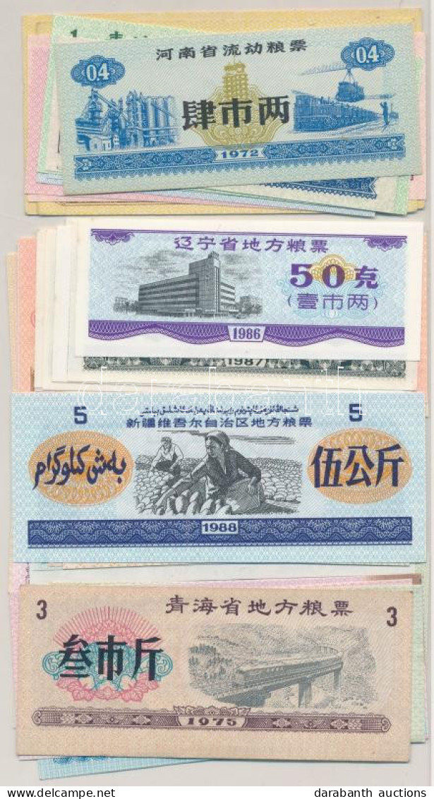 Kína 1973-1990. 39db-os élelmiszerjegy Tétel, Közte "1987. 1kg Finomliszt Siping Város","1990. 100g Gabona Melegétel Jin - Unclassified