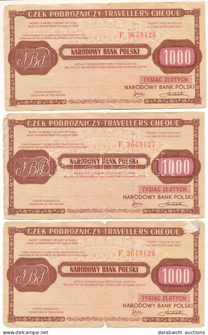 Lengyelország 1985. 1000Zl "Lengyel Nemzeti Bank" Utazási Csekk, Hátoldalán "Magyar Nemzeti Bank Emissziós Főosztály" Bé - Zonder Classificatie