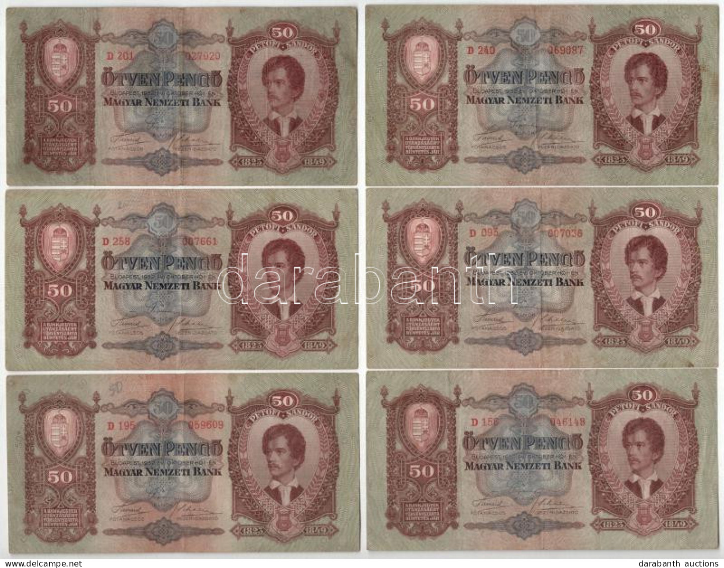 1932. 50P (6x) T:F  Adamo P14 - Sin Clasificación