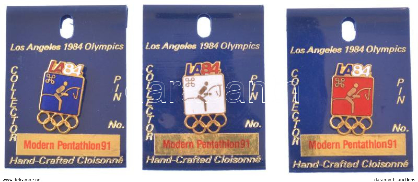 Amerikai Egyesült Államok 1984. "Sportágak - Los Angeles: Öttusa" Zománcozott Fém Olimpiai Jelvény Eredeti, Számozott Mű - Non Classés