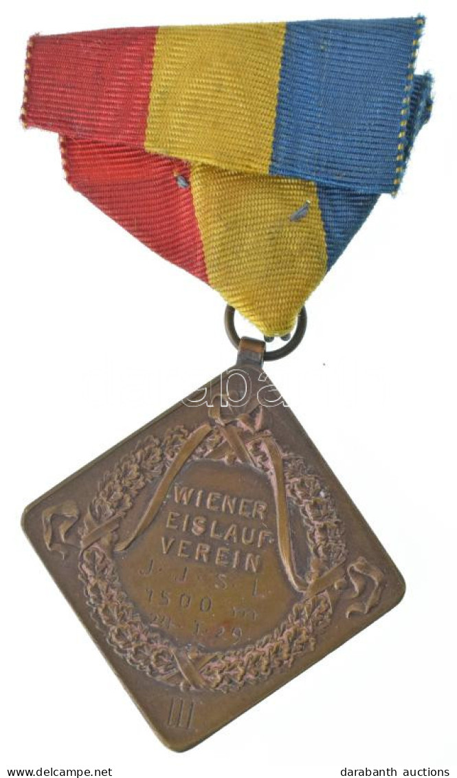 Ausztria 1929. "Wiener Eislauf Verein" Gravírozott Bronz Korcsolya Sport Díjérem, "J.J.S.L. 1500m 24. I. 29 - III." Vésé - Ohne Zuordnung