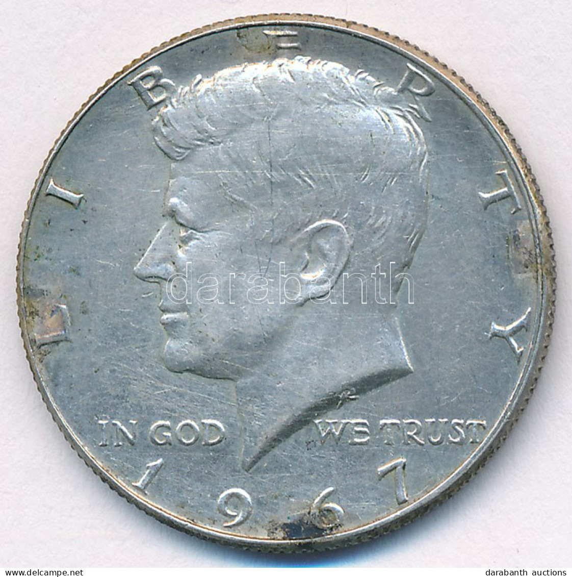 Amerikai Egyesült Államok 1967. 1/2$ Ag "Kennedy" T:XF Patina USA 1967. 1/2 Dollar Ag "Kennedy" C:XF Patina Krause KM#20 - Unclassified