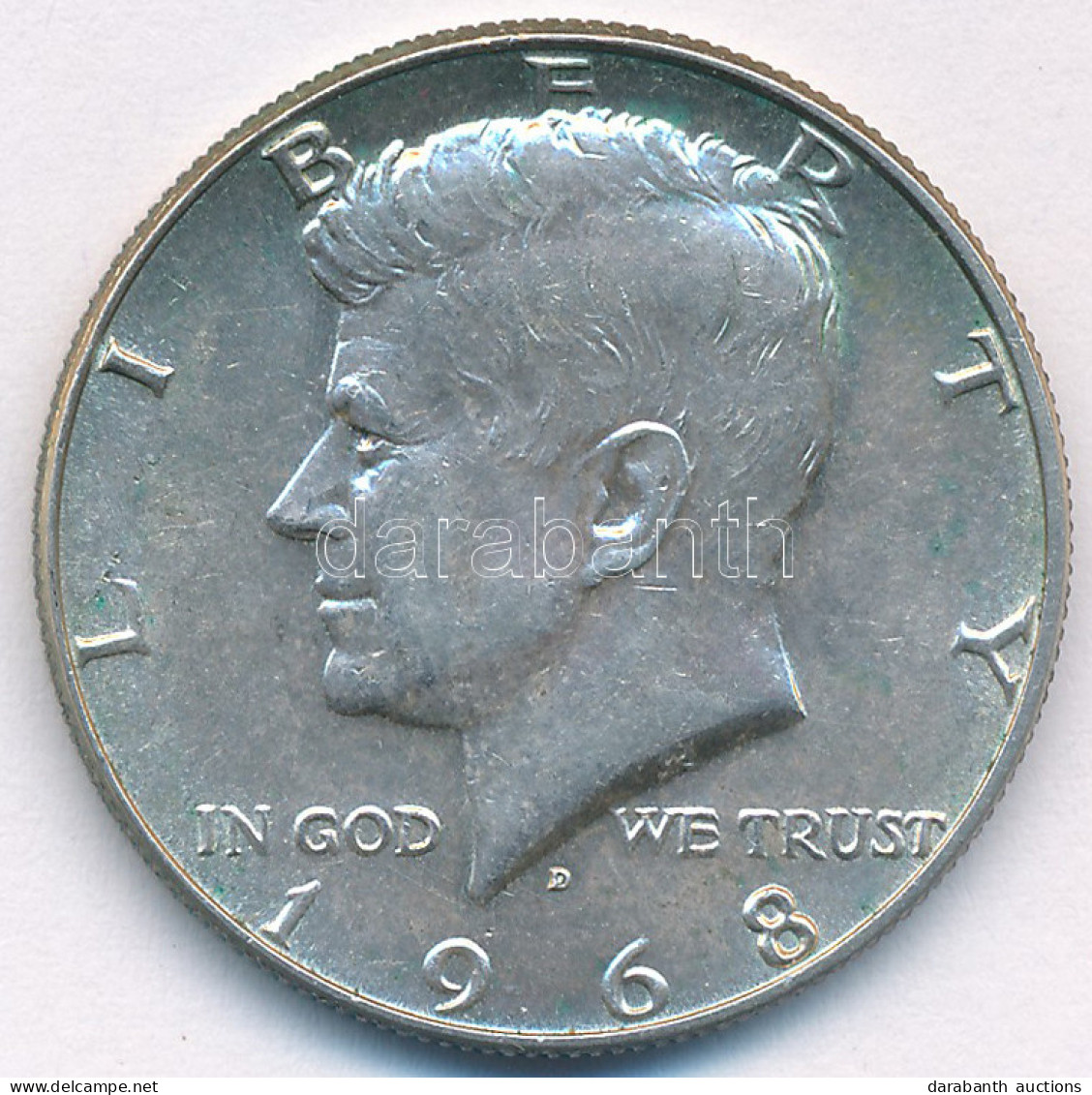 Amerikai Egyesült Államok 1968D 1/2$ Ag "Kennedy" T:AU USA 1968D 1/2 Dollar Ag "Kennedy" C:AU  Krause KM#202a - Ohne Zuordnung