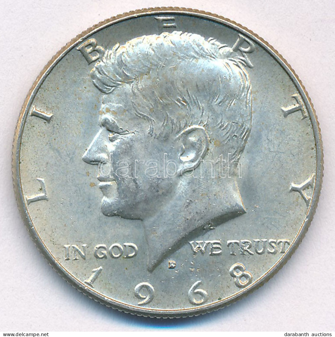 Amerikai Egyesült Államok 1968D 1/2$ Ag "Kennedy" T:AU Patina, Apró ü. USA 1968D 1/2 Dollar Ag "Kennedy" C:AU Patina, Ti - Unclassified